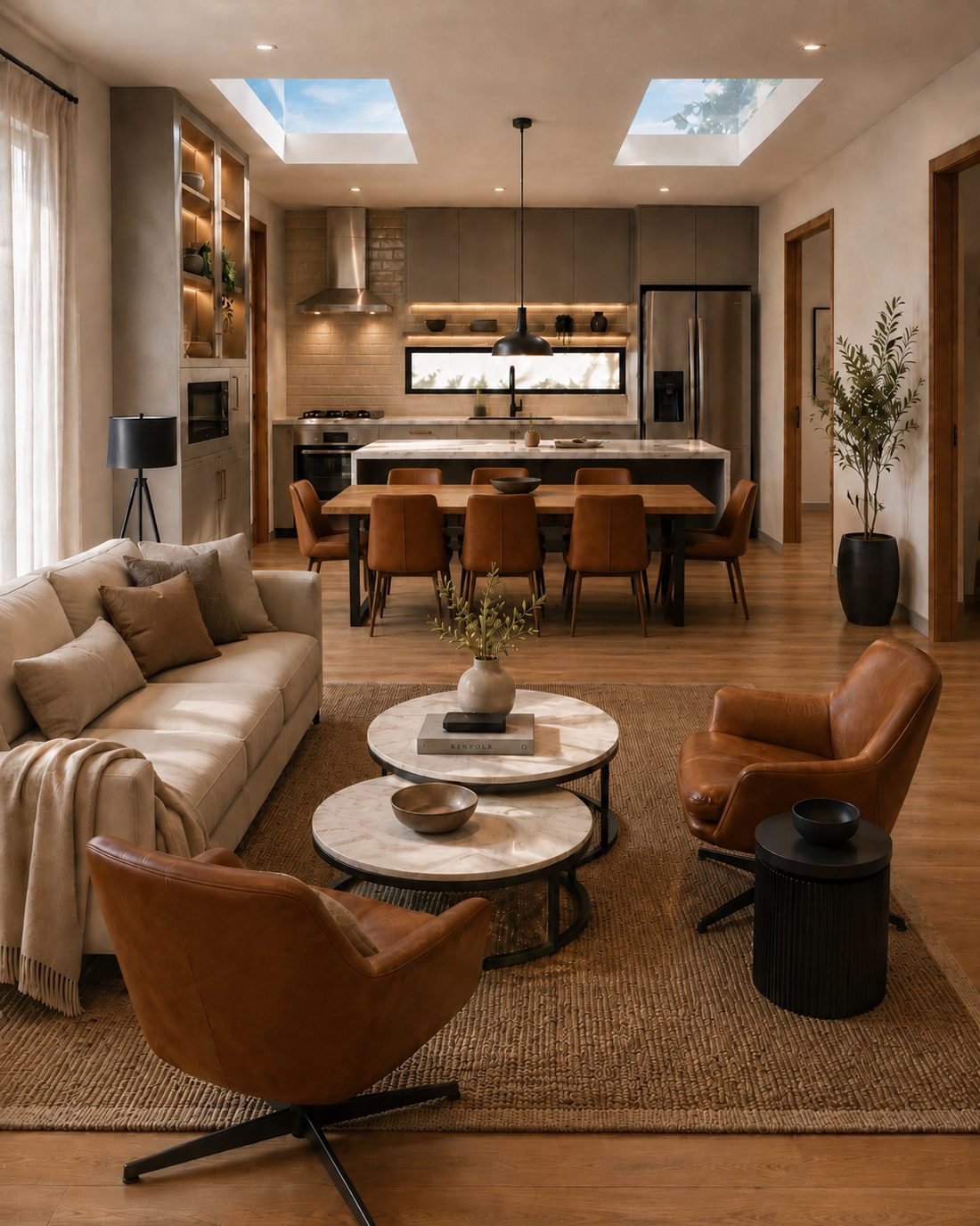 Casa Duna, estar, comedor y cocina