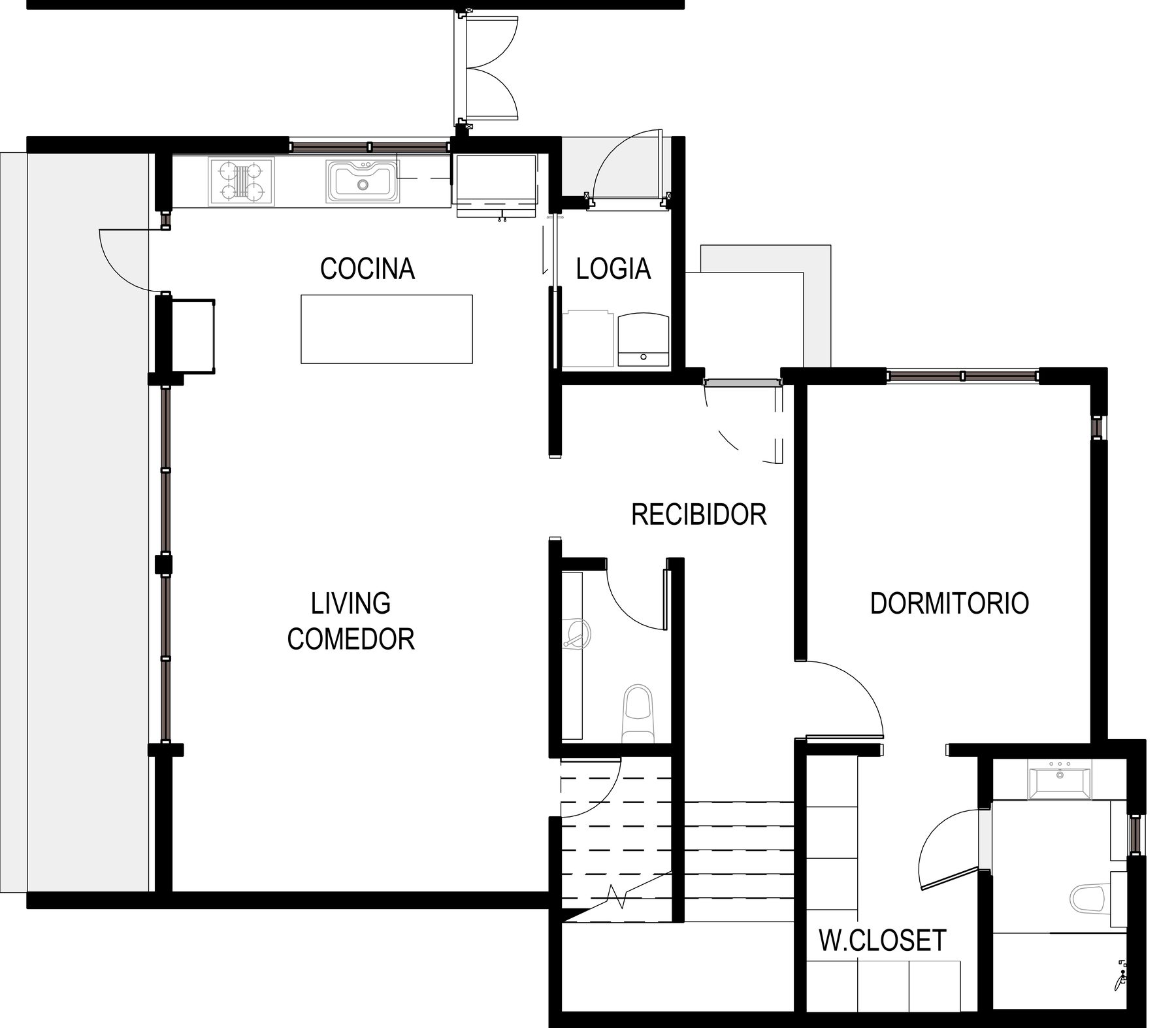 Casa Duna, planta de arquitectura, primer nivel