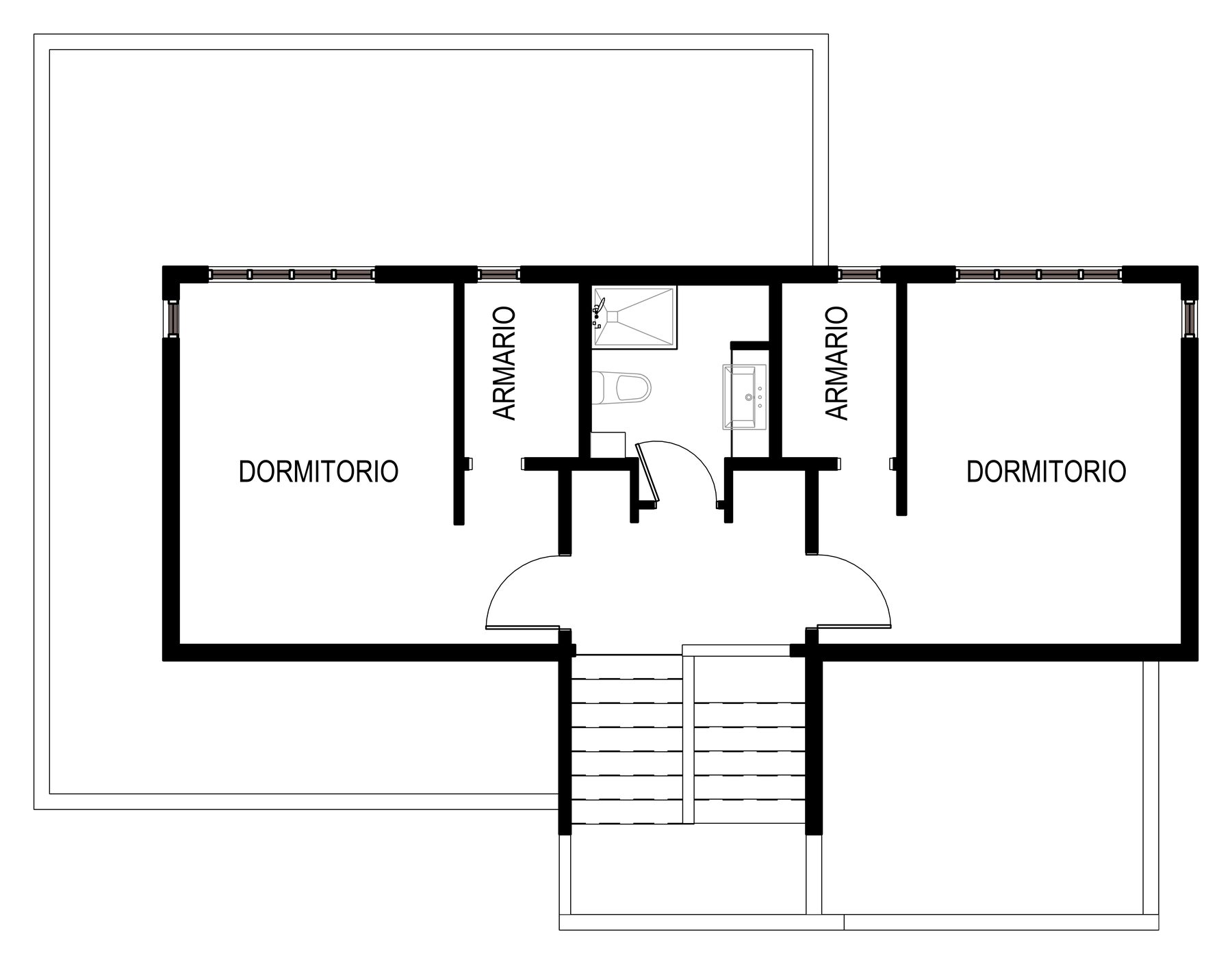 Casa Duna, planta de arquitectura, segundo nivel