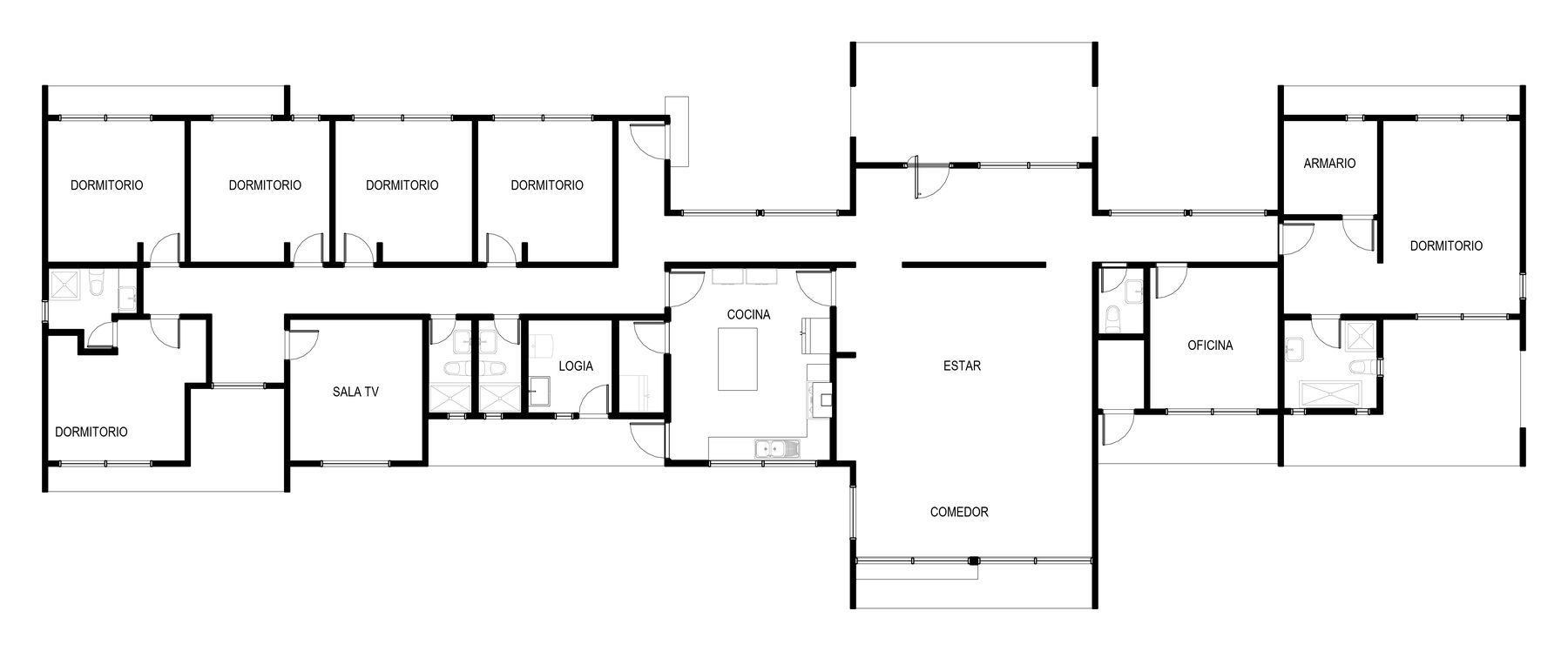 Casa Hacienda, planta de arquitectura
