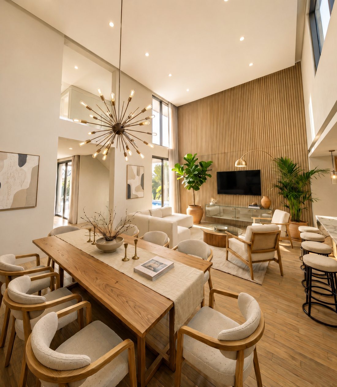 Casa Horizonte, estar–comedor