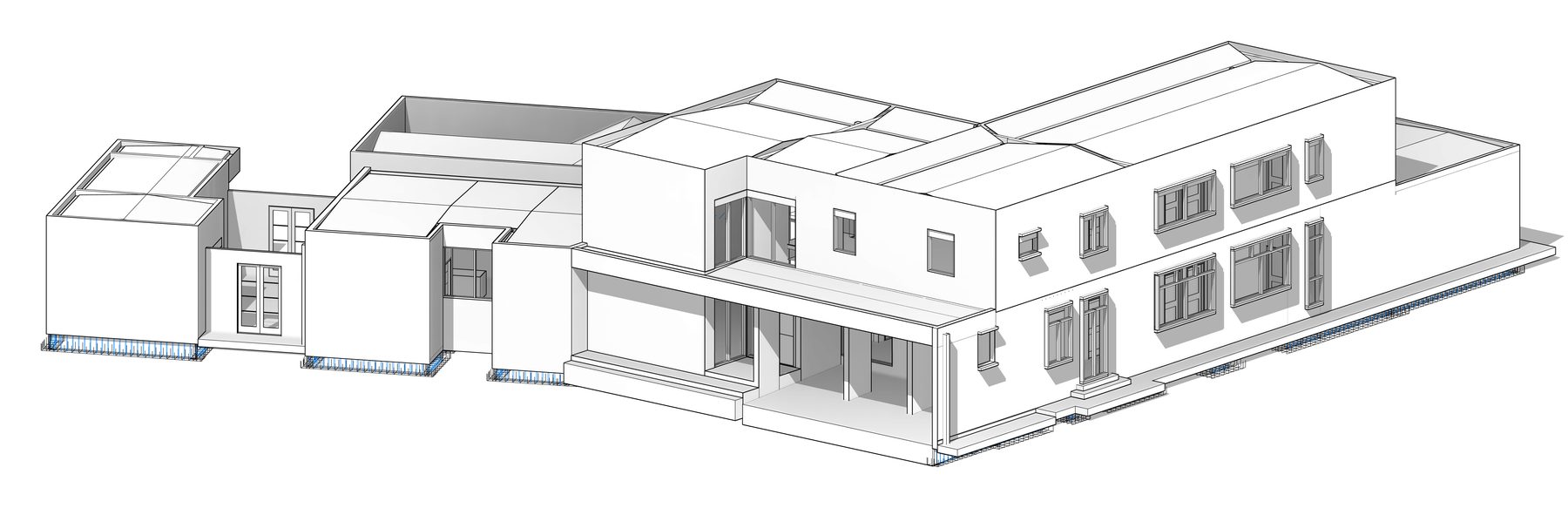 Casa Horizonte, axonometría