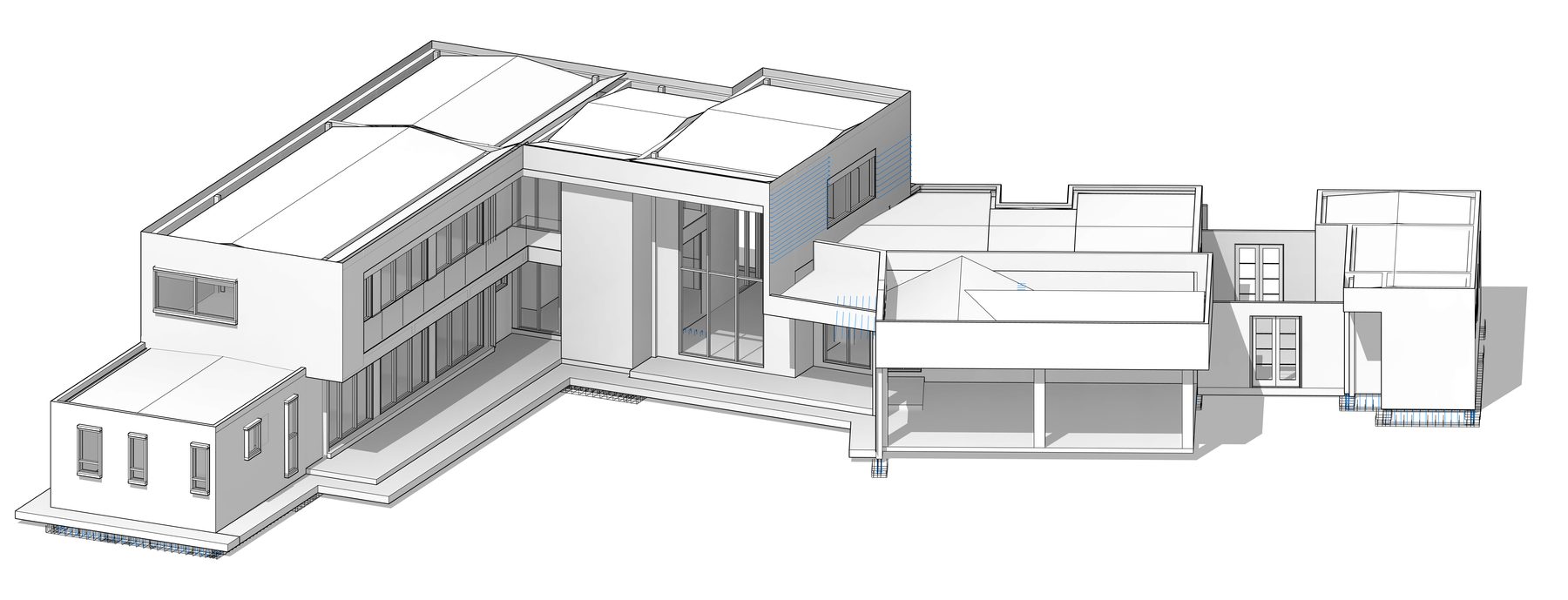 Casa Horizonte, axonometría