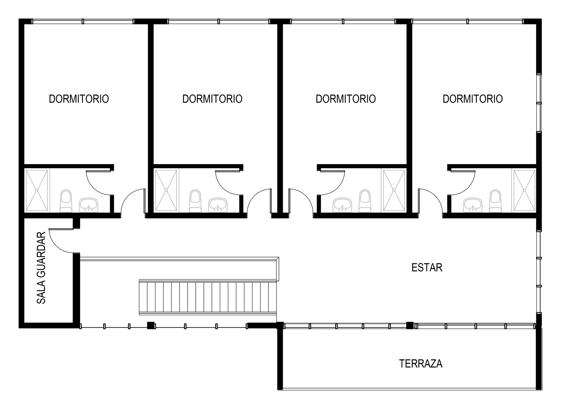 Casa Umbral, planta de arquitectura, segundo nivel